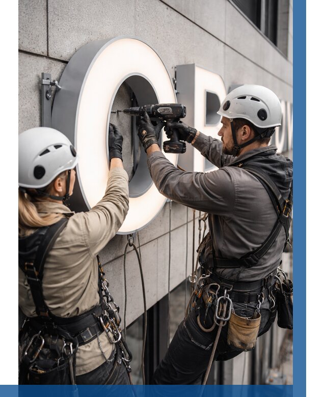 Монтаж световых букв в Карабулаке от 3099 р. под ключ ВЫСОТНИК-Крб