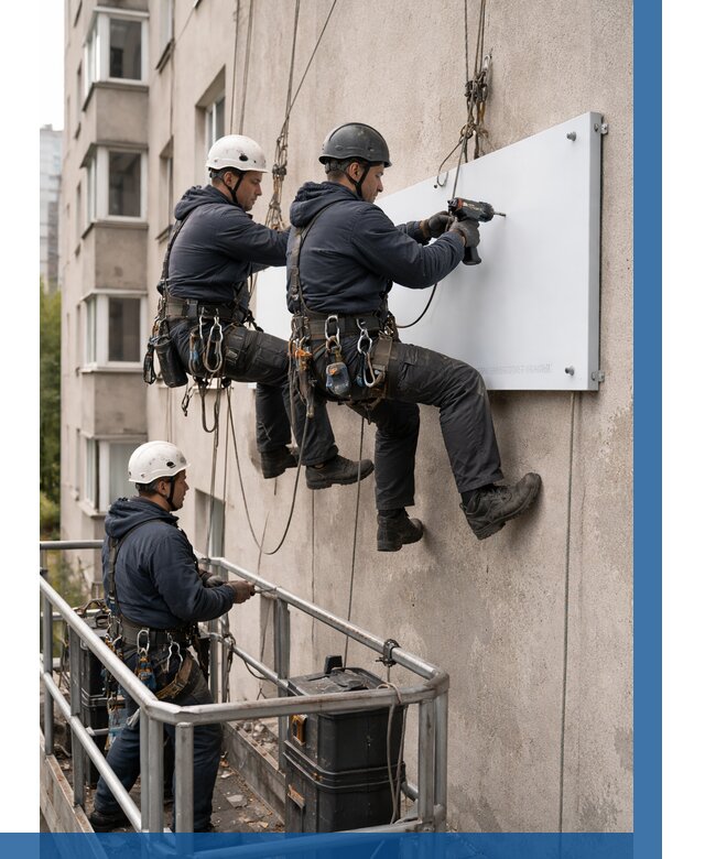 Монтаж табличек и указателей в Карабулаке от 3615 р. | ВЫСОТНИК-Крб