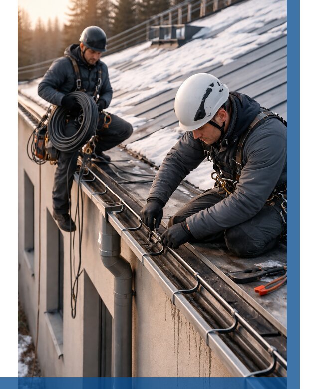 Монтаж греющего кабеля на кровле в Карабулаке от 465 р. | ВЫСОТНИК-Крб