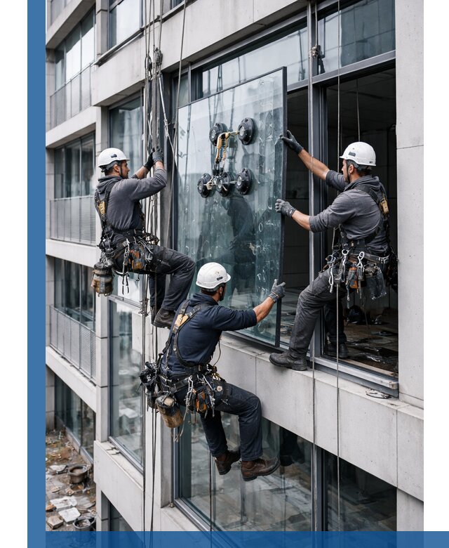 Фасадное остекление и монтаж витражей зданий в Карабулаке под ключ