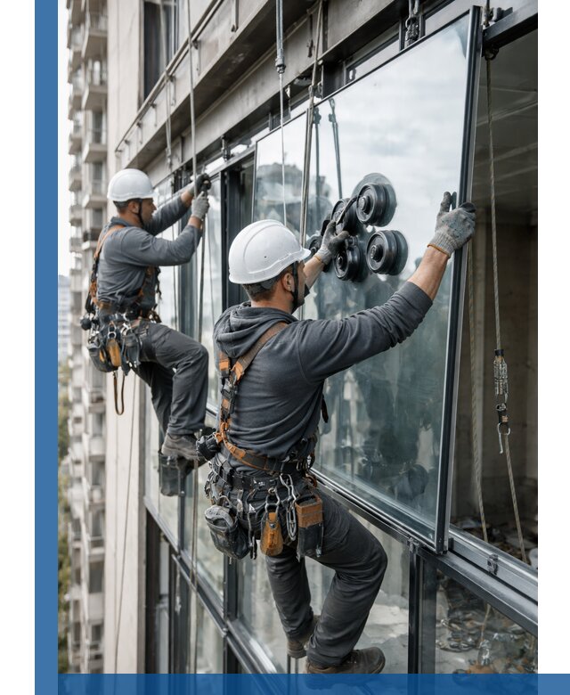 Витражное остекление фасадов и лоджий в Карабулаке под ключ