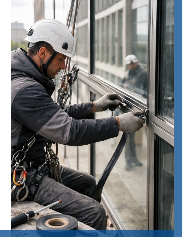 Ремонт витражных конструкций в Карабулаке от 3615 р. | ВЫСОТНИК-Крб