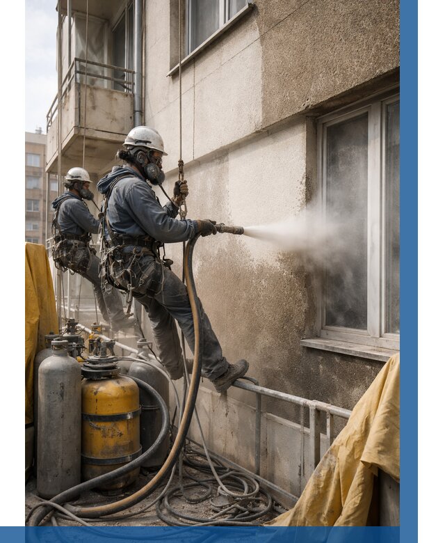 Пескоструйная очистка фасада в Карабулаке от 671 р. | ВЫСОТНИК-Крб