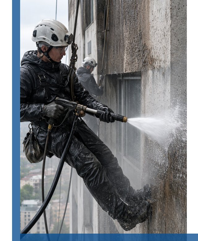 Гидроструйная очистка фасадов и конструкций в Карабулаке