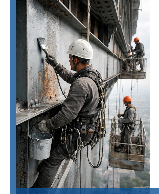 Покраска металлоконструкций на высоте в Карабулаке профессионально