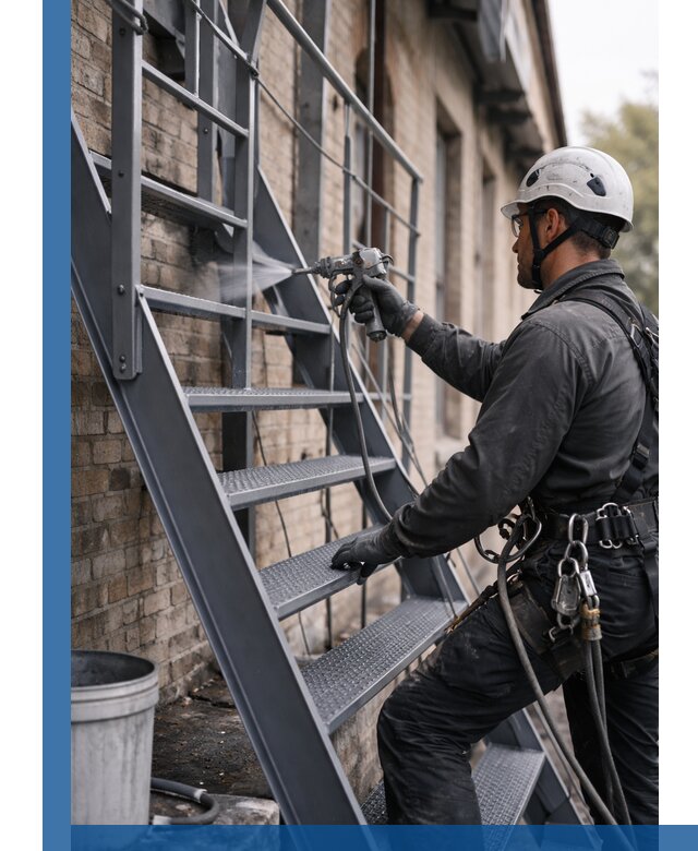 Покраска и антикоррозионная защита пожарных лестниц в Карабулаке