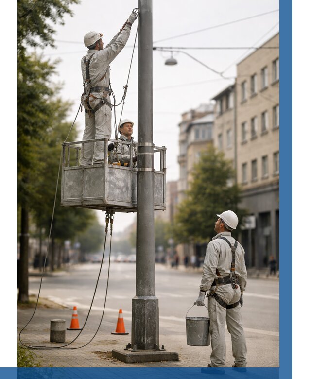 Покраска опор освещения в Карабулаке от 5165 р. | ВЫСОТНИК-Крб