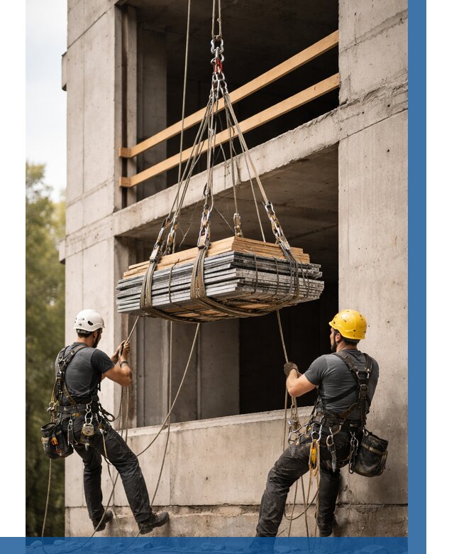 Подъем материала на этаж веревками в Карабулаке от 1549 р. | ВЫСОТНИК-Крб