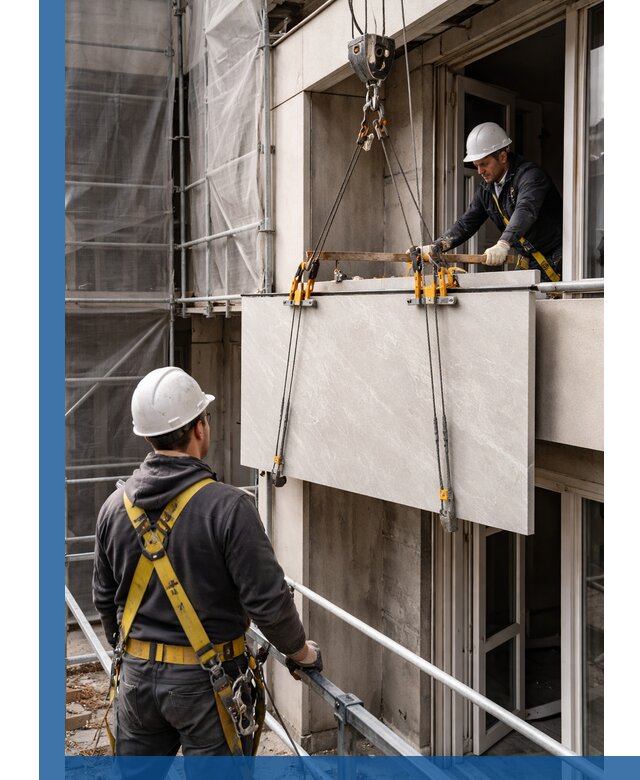 Подъем керамогранита на этаж в Карабулаке грузчиками и техникой