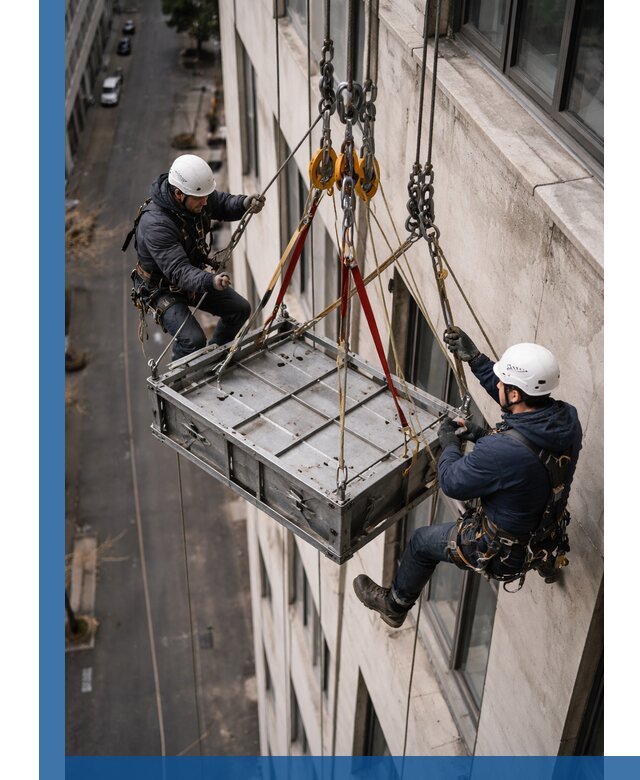 Спуск и подъем грузов по фасаду в Карабулаке для зданий
