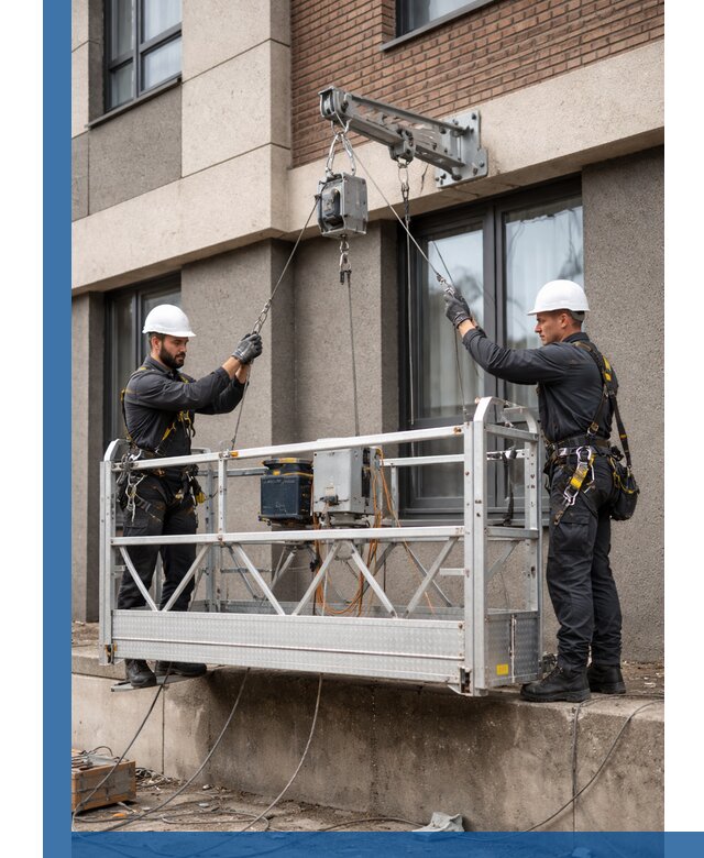 Монтаж и подъем фасадной люльки в Карабулаке с гарантией безопасности