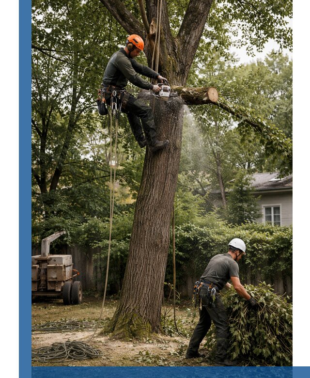 Кронирование деревьев в Карабулаке, безопасная высотная обрезка