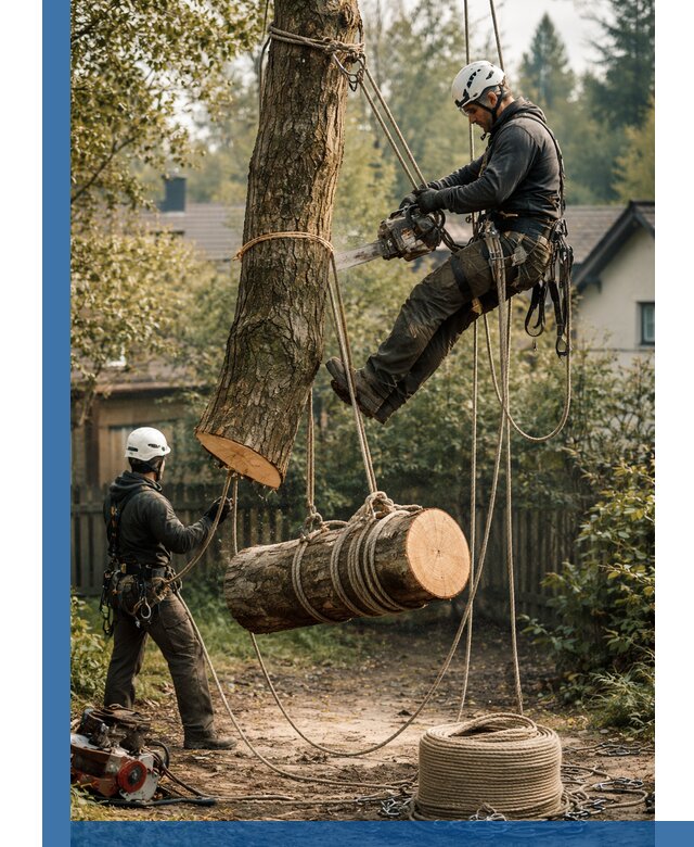 Валка деревьев частями в Карабулаке, безопасно и аккуратно