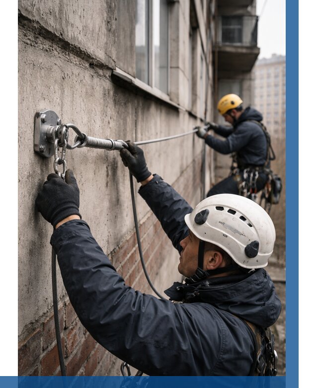 Монтаж анкерных линий в Карабулаке от 3099 р. | ВЫСОТНИК-Крб