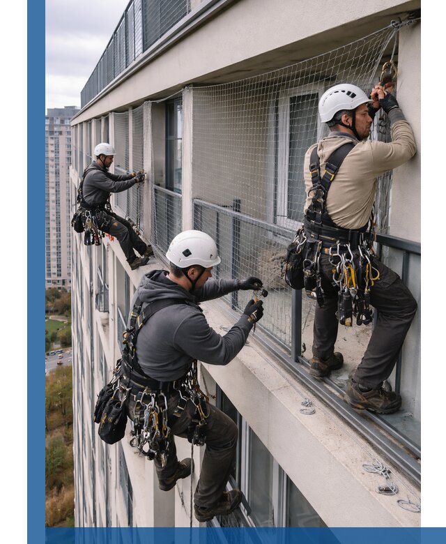 Профессиональный монтаж защитной сетки от птиц в Карабулаке